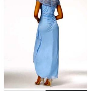 $239 Msk Women'S Blue Embellished Beaded Cap Sleeve Gown Dress 10